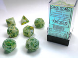 Chessex: Marble - Green/Dark Green - Polyhedral 7-Die Set (CHX27409)