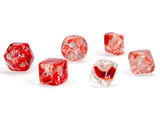 Chessex: Nebula - Red/Silver Luminary - Polyhedral 7-Die Set (CHX27554)