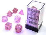 Chessex: Borealis - Pink/Silver Luminary - Polyhedral 7-Die Set (CHX27584)