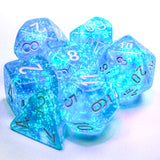 Chessex: Borealis - Sky Blue/White Luminary - Polyhedral 7-Die Set (CHX27586)