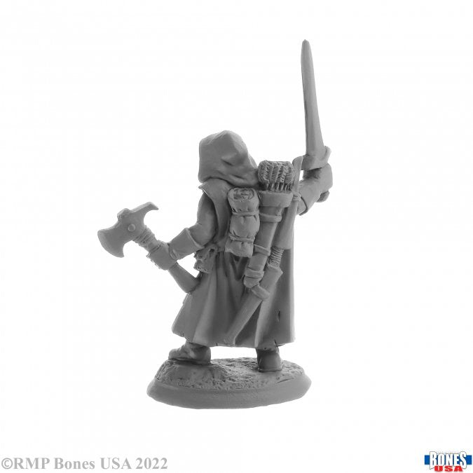 Reaper Bones Human Ranger Michelle - Miniatura Fantasy 25mm Non Dipinta, Polimero Grigio