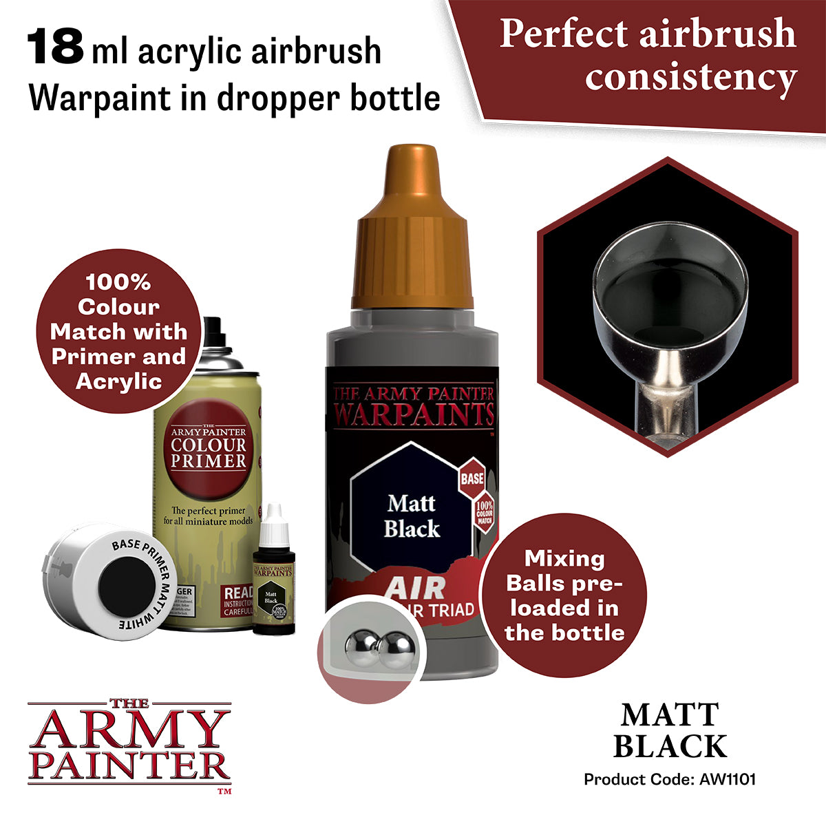 The Army Painter Warpaints Air: Matt Black (AW1101) – Gnomish Bazaar
