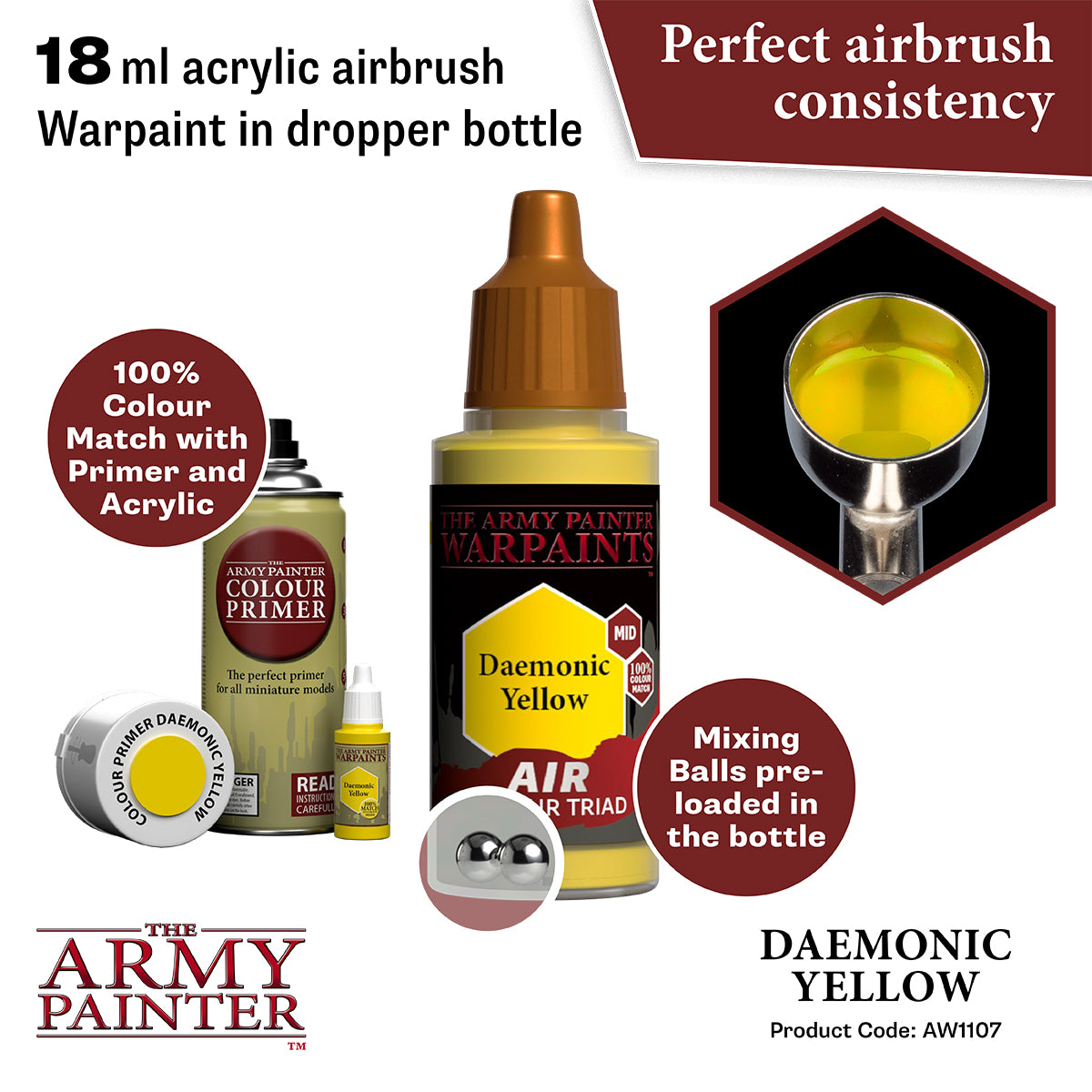 The Army Painter Warpaints Air - Colori Acrilici Pre-diluiti Per Aerografo - Vari Set Disponibili Con Sfere Miscelatrici - Ideali Per Miniature