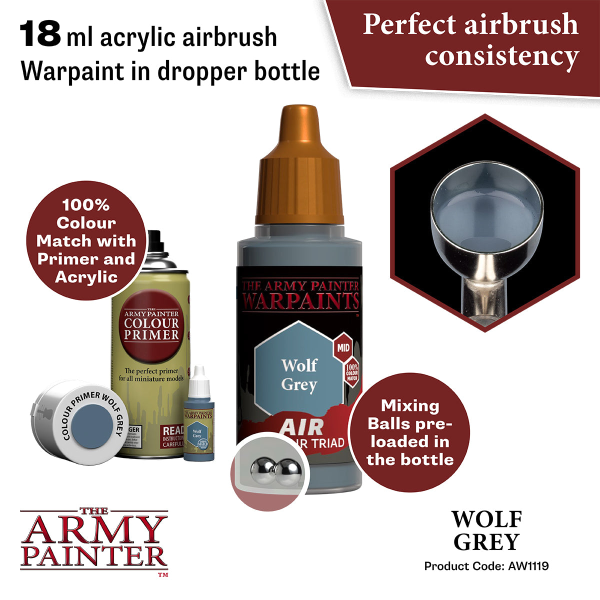 The Army Painter Warpaints Air: Wolf Grey (AW1119) – Gnomish Bazaar