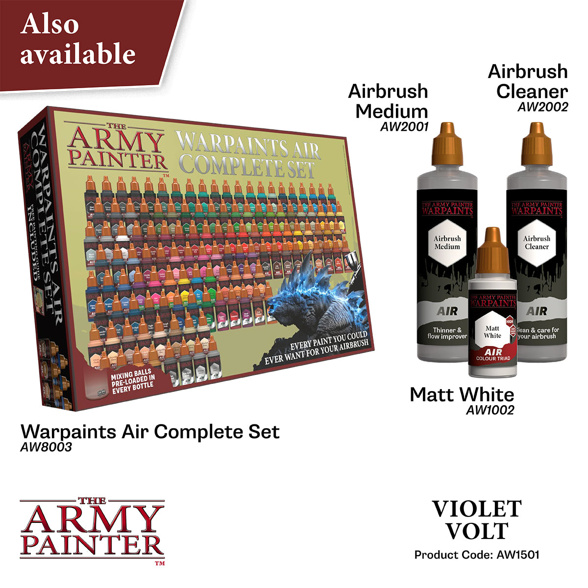 Army Painter Warpaints Air Acrylic Paint (Broodmother Purple) (Base) (18ml) [AMYAW3128] - AMain Hobbies