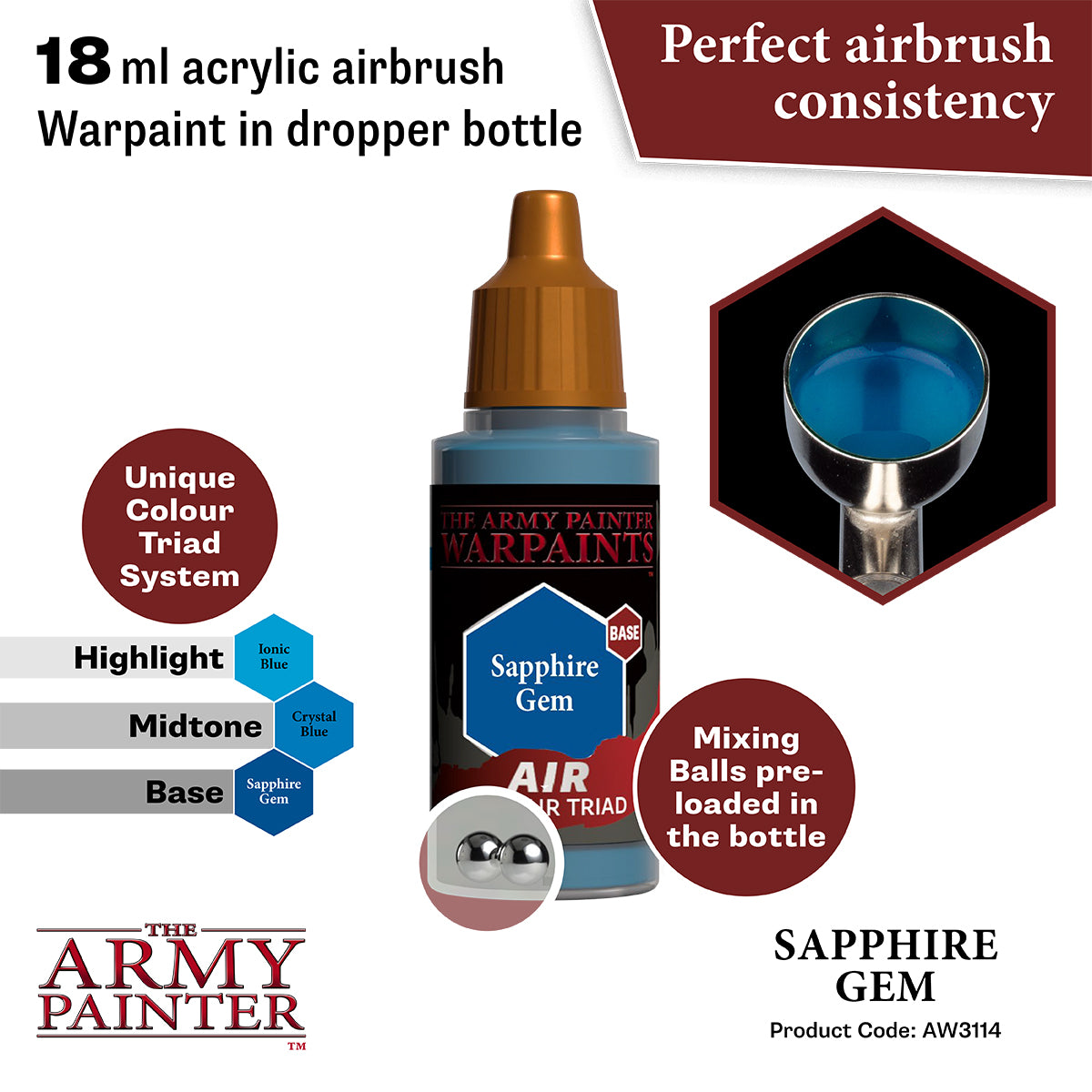 The Army Painter Warpaints Air: Sapphire Gem (AW3114) – Gnomish Bazaar