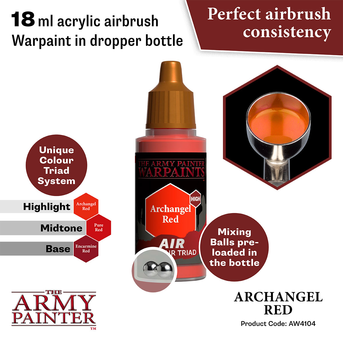 The Army Painter Warpaints Air: Archangel Red (AW4104) – Gnomish