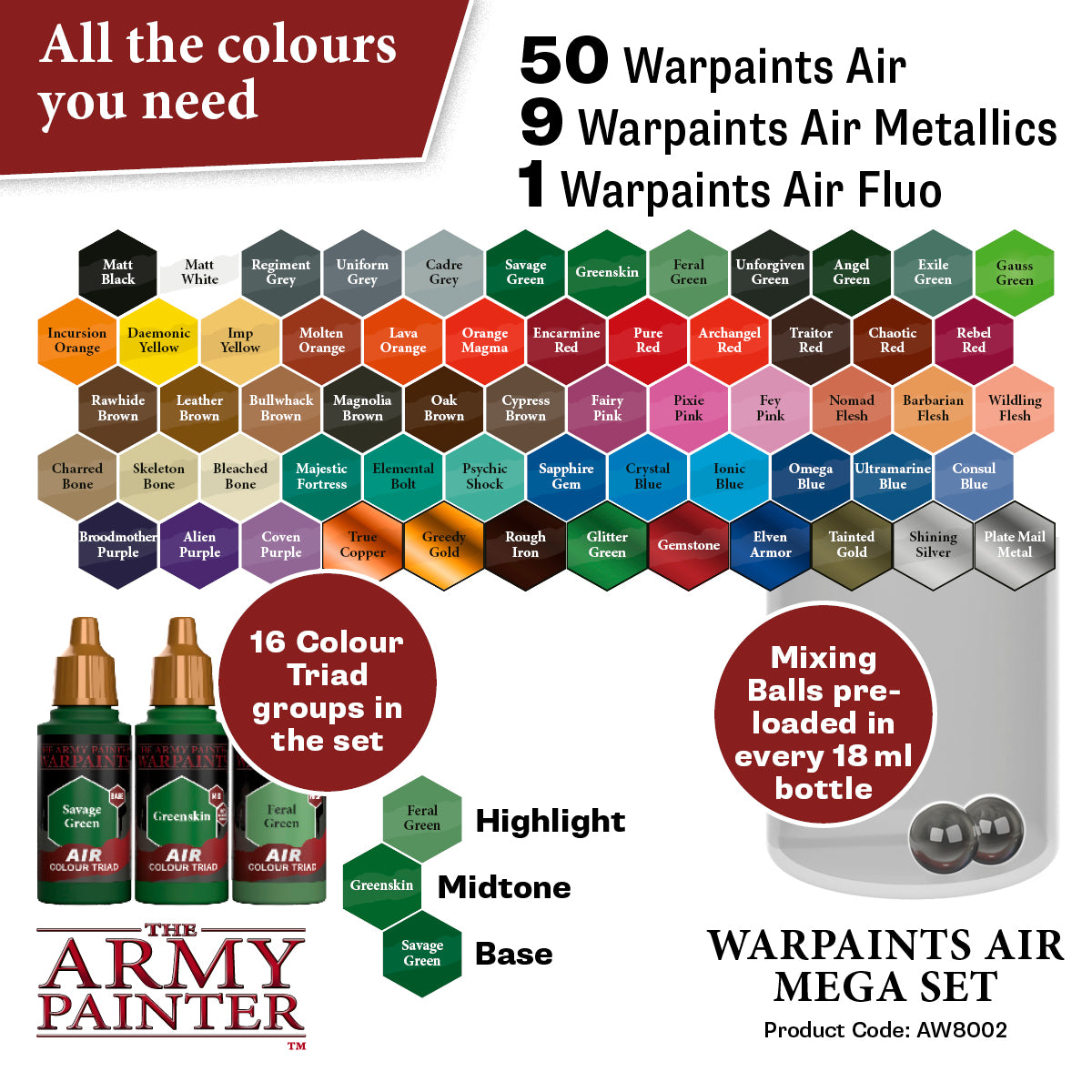 The Army Painter: Warpaints Air Mega Set (AW8002) – Gnomish Bazaar