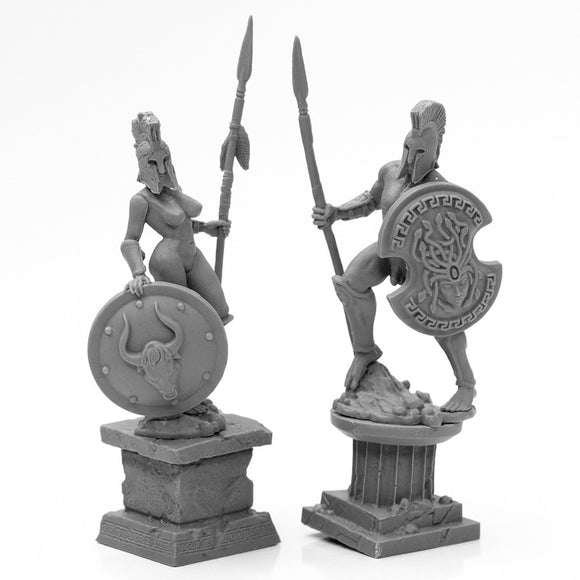 Reaper Bones Black: Amazon and Spartan Living Statues (Bronze) (44126)