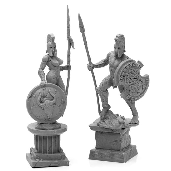 Reaper Bones Black: Amazon and Spartan Living Statues (Stone) (44127)
