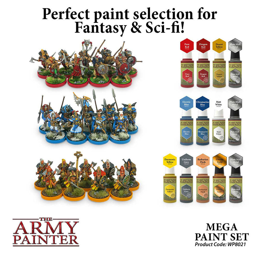 The Army Painter Mega Paint Set WP8021 - Warpaints Miniature Painting Kit - Model  Paint Set 