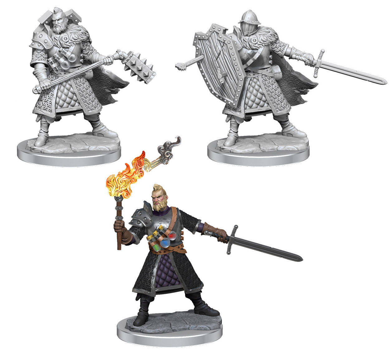D&D Frameworks: Human Fighter Male - Unpainted and Unassembled – WizKids