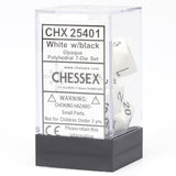 Chessex: Opaque - White/Black - Polyhedral 7-Die Set (CHX25401)