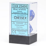 Chessex: Opaque - Blue/White - Polyhedral 7-Die Set (CHX25406)
