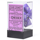 Chessex: Opaque - Purple/White - Polyhedral 7-Die Set (CHX25407)