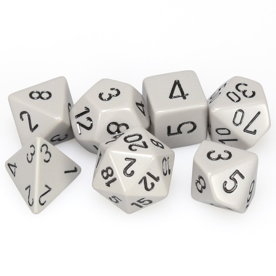 Chessex: Opaque - Dark Grey/Black - Polyhedral 7-Die Set (CHX25410