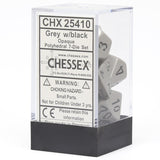 Chessex: Opaque - Dark Grey/Black - Polyhedral 7-Die Set (CHX25410)