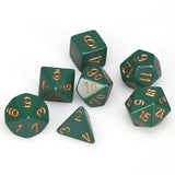 Chessex: Opaque - Dusty Green/Copper - Polyhedral 7-Die Set (CHX25415)