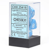 Chessex: Opaque - Light Blue/White - Polyhedral 7-Die Set (CHX25416)