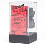 Chessex: Opaque - Black/Red - Polyhedral 7-Die Set (CHX25418)