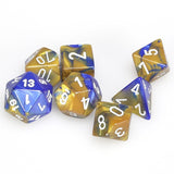 Chessex: Gemini Blue-Gold/White Polyhedral 7-Die Set (CHX26422)