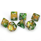 Chessex: Gemini Gold-Green/White Polyhedral 7-Die Set (CHX26425)