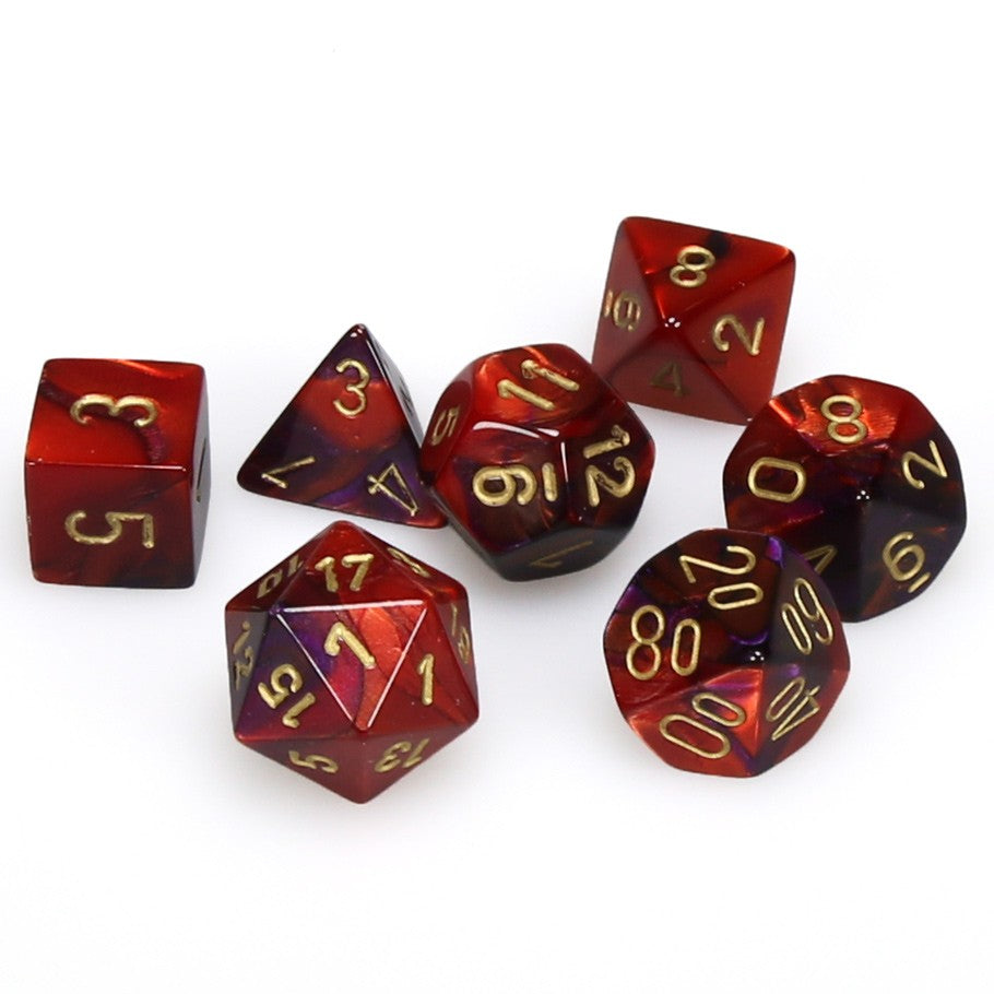 Chessex: Gemini Purple-Red/Gold Polyhedral 7-Die Set (CHX26426