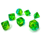 Chessex: Gemini Translucent Green-Teal/Yellow Polyhedral 7-Die Set (CHX26466)