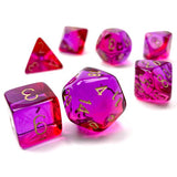 Chessex: Gemini Translucent Red-Violet/Gold Polyhedral 7-Die Set (CHX26467)