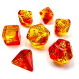 Chessex: Gemini Translucent Red-Yellow/Gold Polyhedral 7-Die Set (CHX26468)