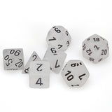 Chessex: Frosted - Clear/Black - Polyhedral 7-Die Set (CHX27401)