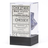 Chessex: Nebula - Black/White - Polyhedral 7-Die Set (CHX27408)