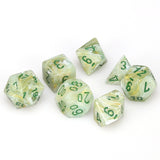 Chessex: Marble - Green/Dark Green - Polyhedral 7-Die Set (CHX27409)