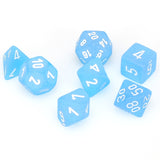 Chessex: Frosted - Caribbean Blue/White - Polyhedral 7-Die Set (CHX27416)