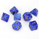 Chessex: Vortex - Blue/Gold - Polyhedral 7-Die Set (CHX27436)