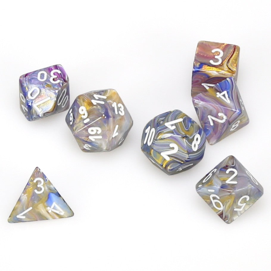 Chessex: Festive - Carousel/White - Polyhedral 7-Die Set (CHX27440