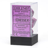 Chessex: Festive - Violet/White - Polyhedral 7-Die Set (CHX27457)