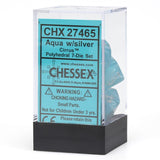Chessex: Cirrus - Aqua/Silver - Polyhedral 7-Die Set (CHX27465)