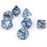 Chessex: Lustrous - Slate/White - Polyhedral 7-Die Set (CHX27490)