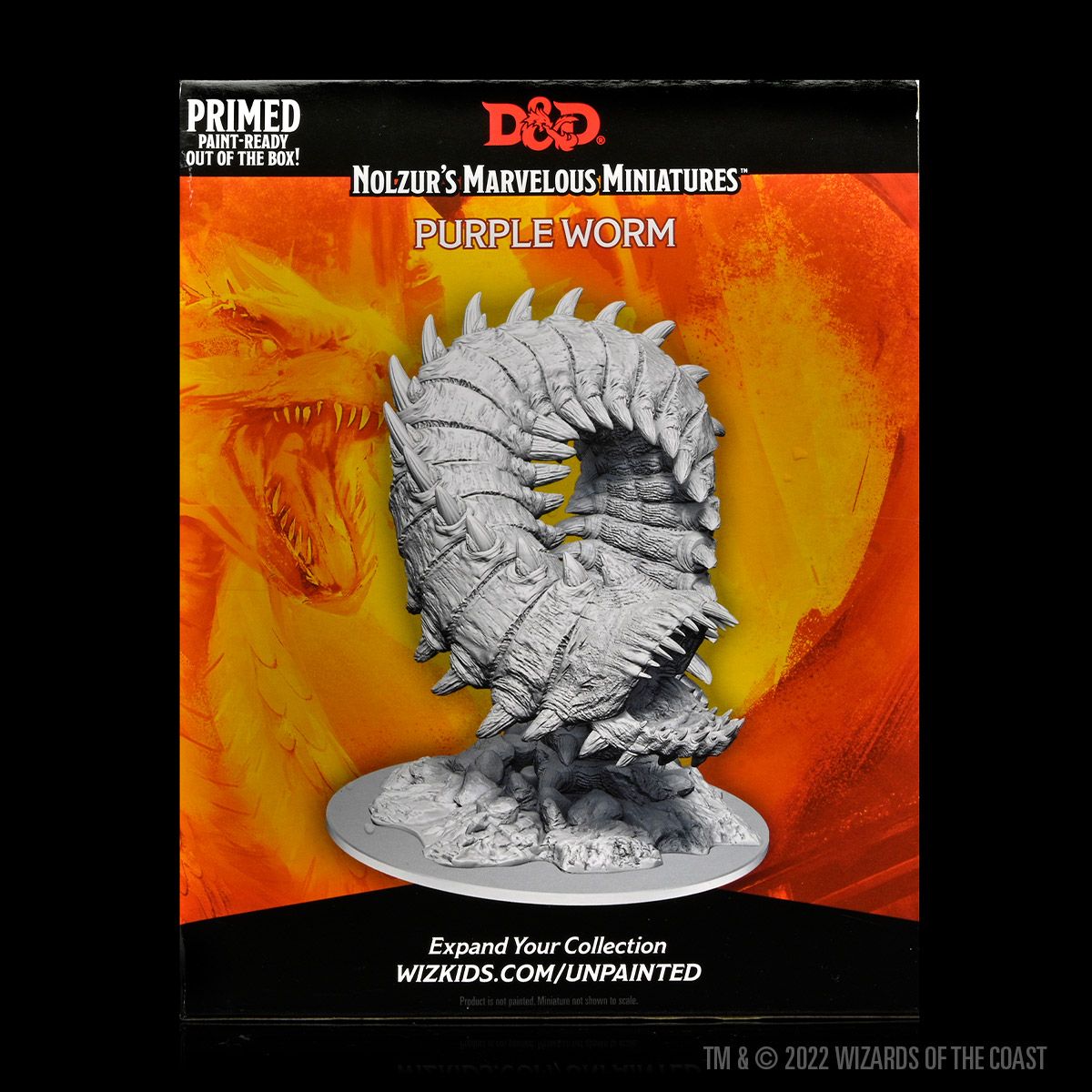 WizKids D&D Nolzur's Marvelous Miniatures: Purple Worm - Figurine Non Peinte Donjons & Dragons