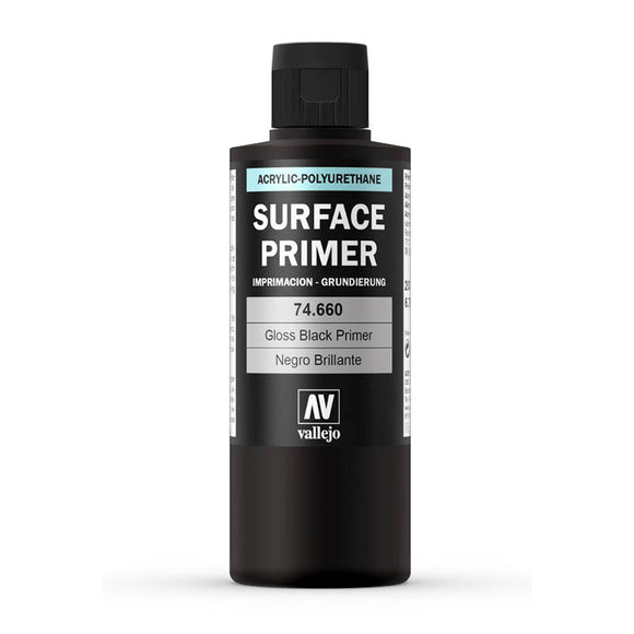 Vallejo Surface Primer: Gloss Black 200ml (74.660)