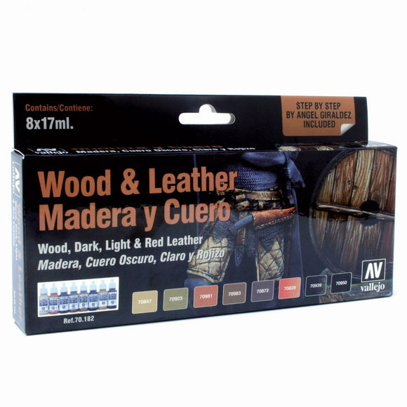 Vallejo Model Color Set: Wood & Leather (8) (70.182) – Gnomish Bazaar
