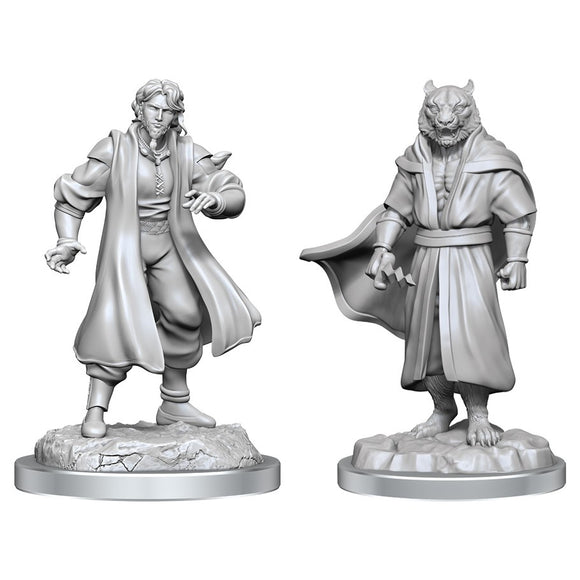 Critical Role Unpainted Miniatures: Male Human Sorcerer Merchant & Tiger Demon (90551)