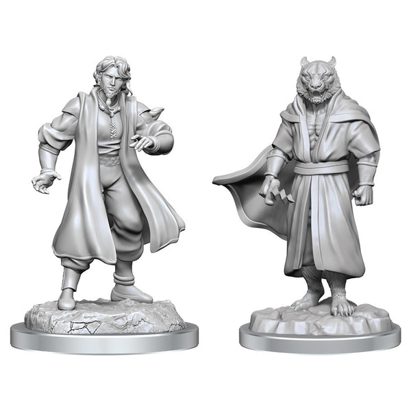 CR Unpainted Minis: Male Human Sorcerer Merchant & Tiger Demon